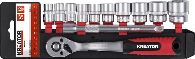 Kreator KRT500113 Dopsleutelset - 12 stuks - 3/8