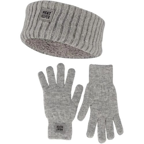 Heatkeeper Dames Winter Thermo Set - Hoofband + Handschoenen - Grey - One Size