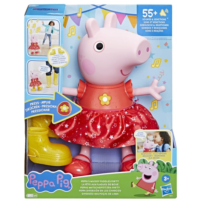 Hasbro Peppa Pig interactief speelgoedfiguur 30cm voor kinderen.