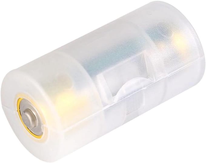 Batterij Adapter - Converter Houder - Elektronica Gebruik - Van AA naar C - 4 Stuks - Translucent Wit