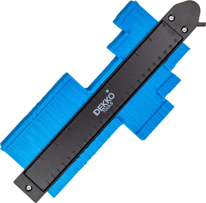 Aftekenhulp 25 CM met LOCK -  Profielmal – blauw