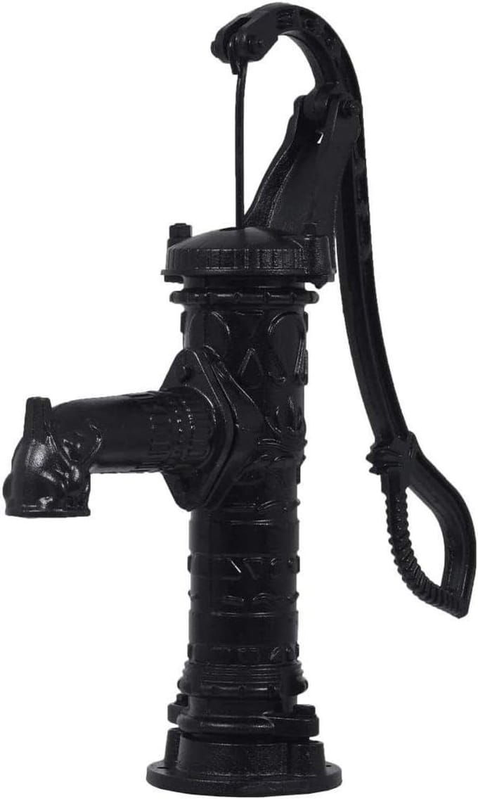 Handmatige Waterpomp - Gietijzeren Pomp - Tuin Sproeien - Robuuste Constructie - 68 cm Hoog - Zwart