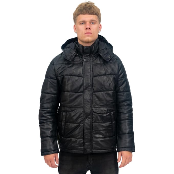 Heren puffer leren bomberjack-Alicante