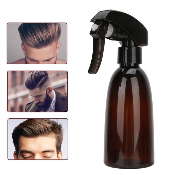 Lege Sprayfles Zachte Slang Fijne Nevel 200 ml Herbruikbare Container voor Kappers KapperszaakSpray black