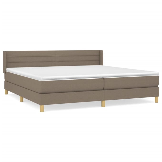 vidaXL - Boxspring - met - matras - stof - taupe - 200x200 - cm