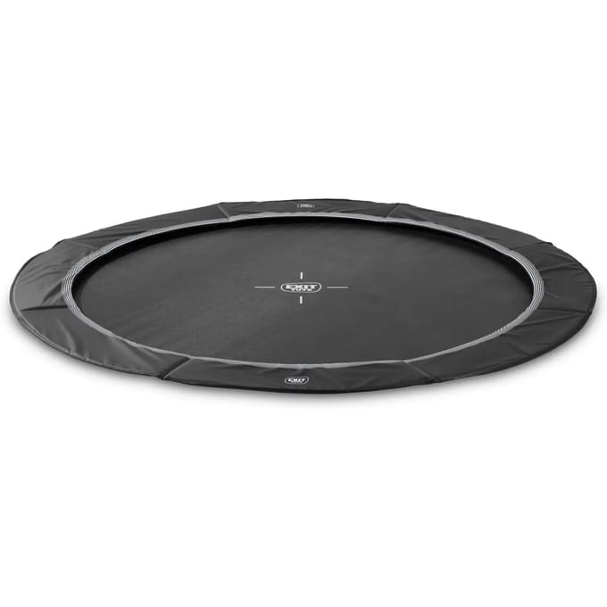EXIT InTerra Sporttrampoline ø366cm - Groundlevel - Rond - Voor Kinderen - Zwart