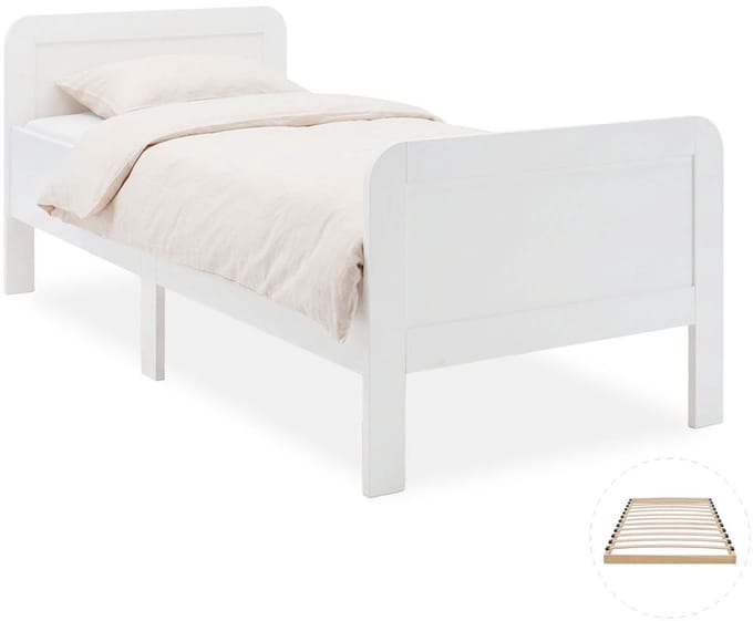 Homestyle4u Seniorenbed - 90x200 cm - Houten bed - extra hoog - Wit