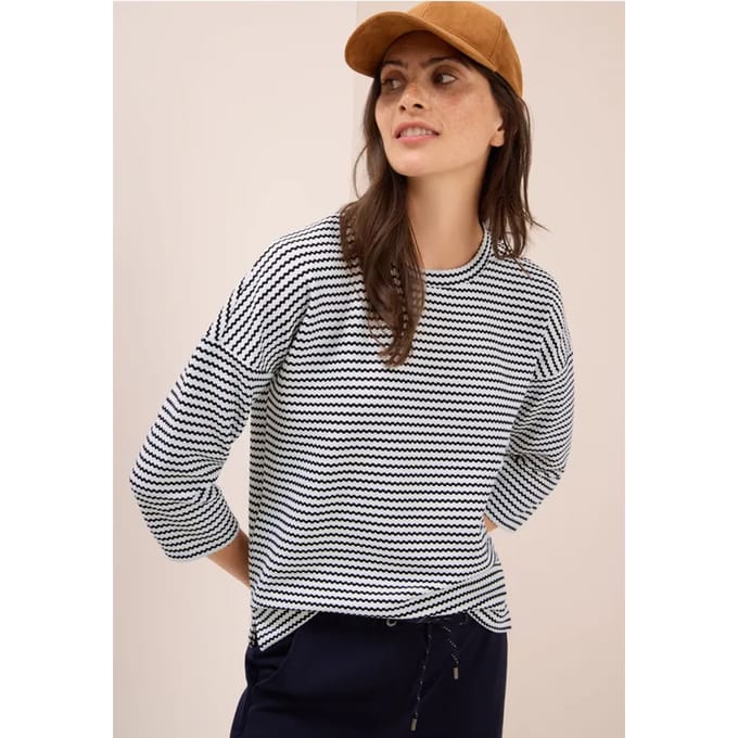 Gestreept shirt met structuur