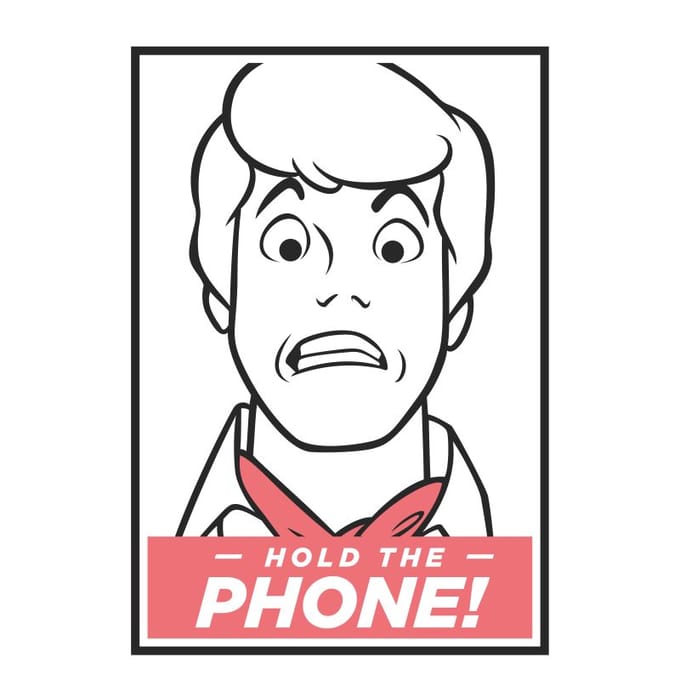 Scooby Doo Hold The Phone Men's T-Shirt - White - L