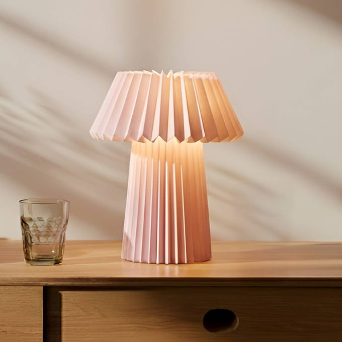 Lindby - Tafellamp - 1licht - Papier - H: 37 cm - E14 - roze