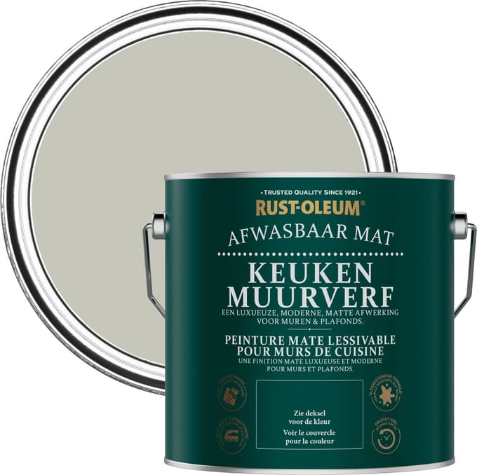 Rust-Oleum Grijs Keuken muurverf - Mist 2,5L