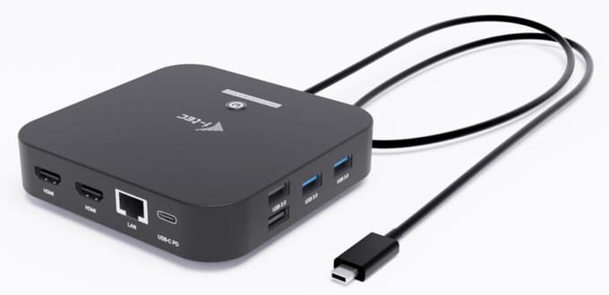 i-Tec - USB-C Docking Station - Compact - 2 x HDMI - 4 x USB-A - 2 x USB-C - Ethernet - Audio In/Uit - 100W opladen - Plug & Play