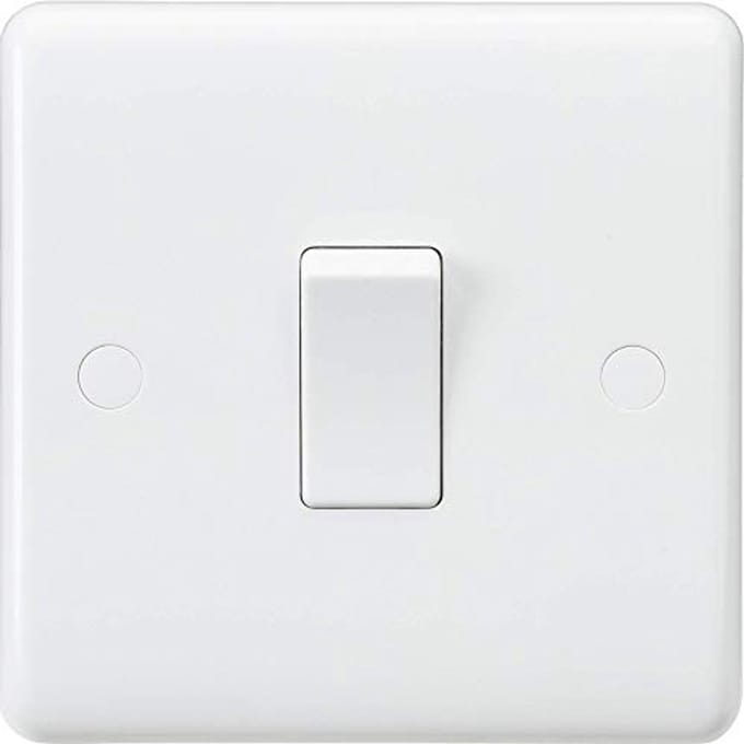 Witte Schakelaar met Gebogen Randen, 230V