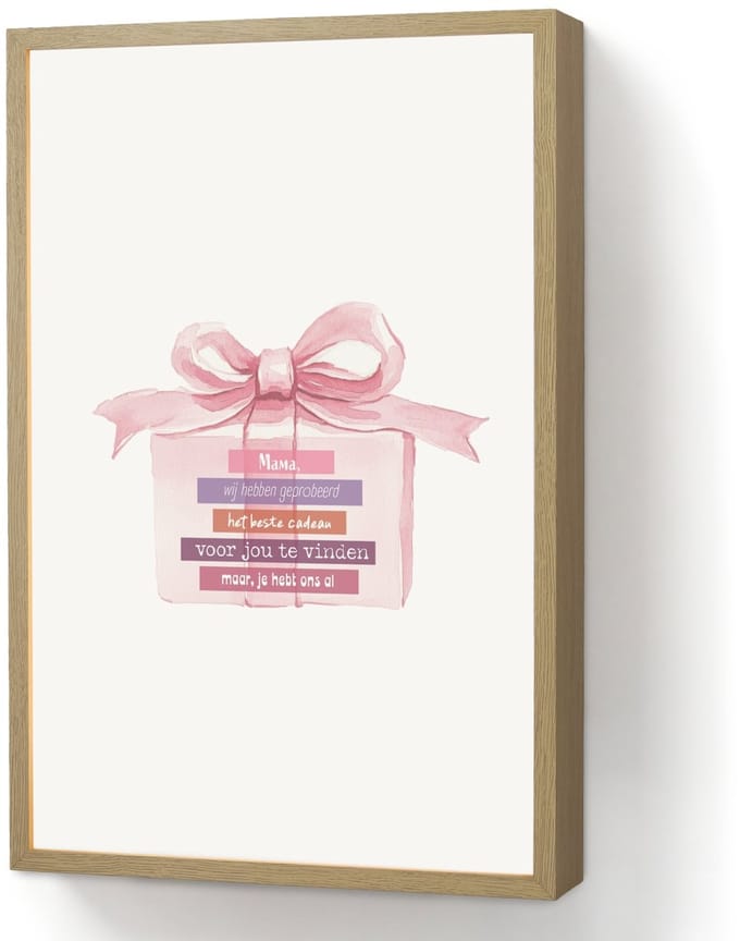 Cadeau - Strik - Tekst - Roze