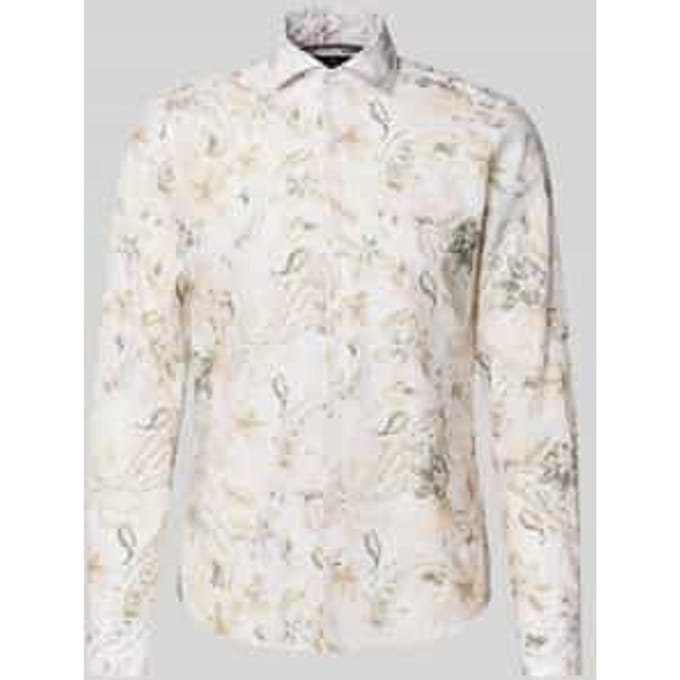 Slim fit business-overhemd van linnenmix model 'Pai'