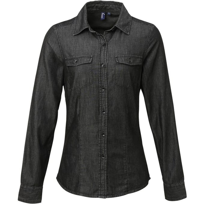 Premier Dames/Dames Stitch Shirt (Zwarte denim)