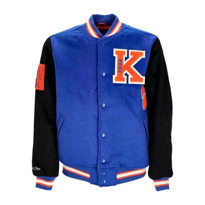 Heren College Jacket NBA Team Legacy Varsity Jacket Neykni Royal/zwart