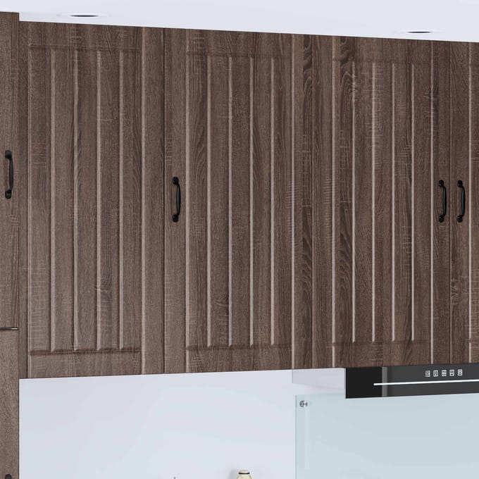 vidaXL - Wandkast - LUCCA - Bruin - eiken - 50 - x - 31 - x - 100 - cm - Bewerkt - hout