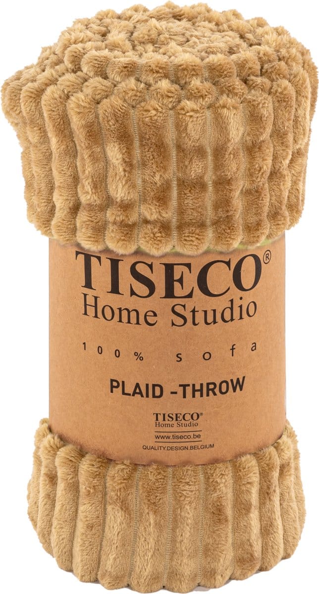 Tiseco - Deken RIBBLE - SET/2 - microflanel plaid - 130x160 cm - indiantan