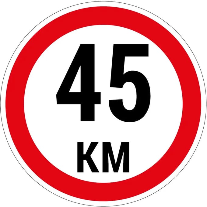 45 km bord | gecoat dibond materiaal | 10 cm