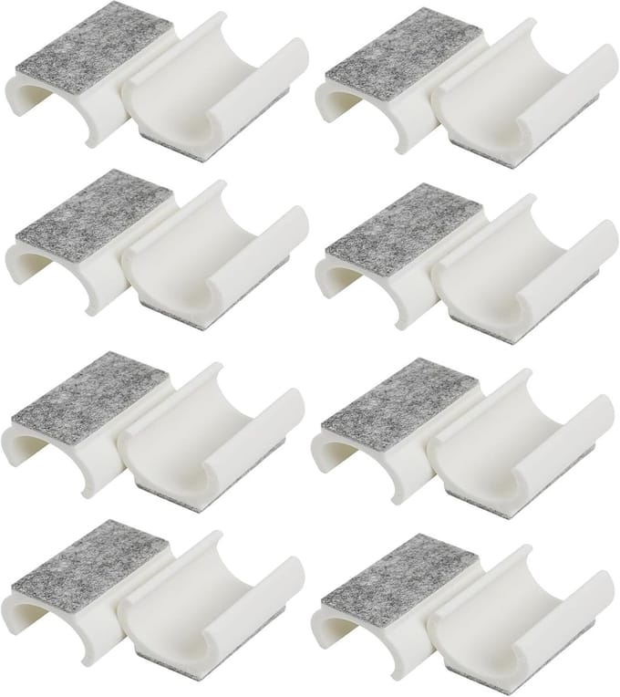 Viltglijders Meubels - Universele Glijders - Vloer Beschermen - Dubbel Component Ontwerp - Ø 21-22 mm - Wit
