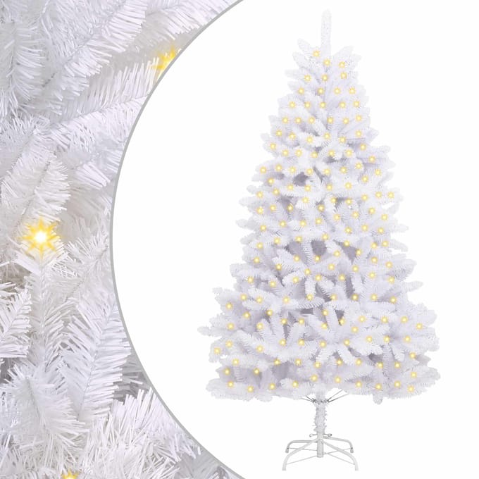 vidaXL - Kunstkerstboom - 300 - LED's - PVC - en - Staal - Wit