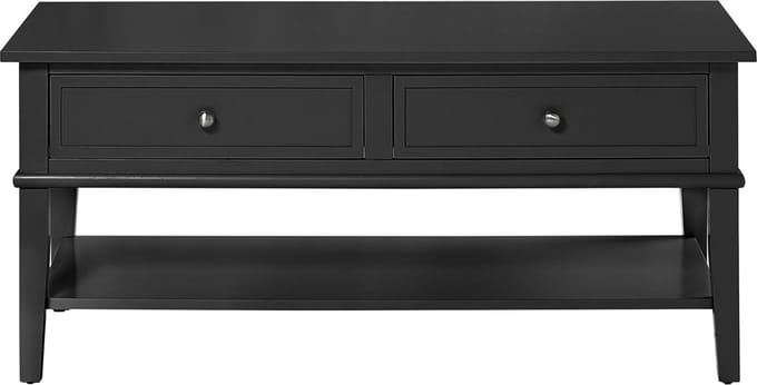 Franklin Salontafel met 2 Lades en Open Legplank - Zwart - 103 cm