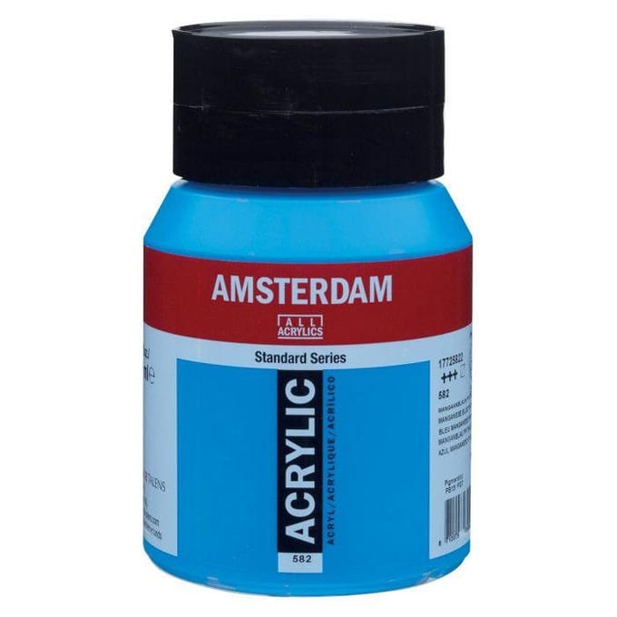 Peinture Acrylique - Bleu phtalo de manganèse - 582 - Amsterdam - Pot de 500ml