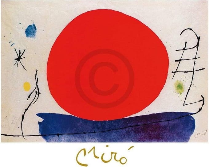 Kunstdruk Joan Miro - Senzo titolo, 1967 80x60cm
