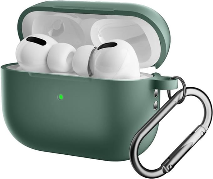 Lunso - Geschikt voor AirPods Pro 2 - Softcase hoes - Army Groen
