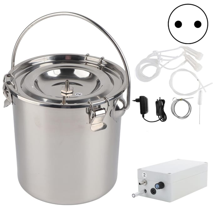Melkmachine Kit Draagbare Elektrische Melker Instelbare Pulsatie Melker voor Geit Schaap 7L