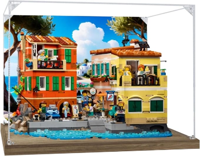 Acryl Display Koffer - Stofvrije Box - Model Presentatie - Tool-free Assemblage - 40x35x30 cm - Houtlook Basis