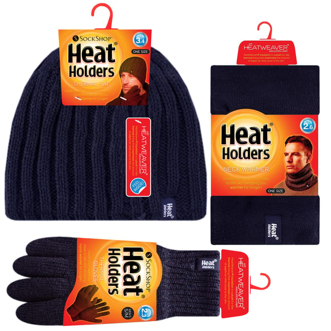 Heat Holders - Heren Muts, Sjaal & Handschoenen Set - Winter Accessoires Set - Marine