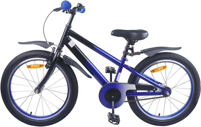 Kinderfiets - Jeugdfiets Kinderloopfiets - Veilig Fietsen Leren - Stevig Stalen Frame - 18 inch - Blauw Zwart