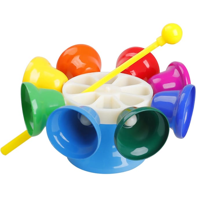 Instrument de percussion à 8 notes avec clochette et support pour enfants multicolore