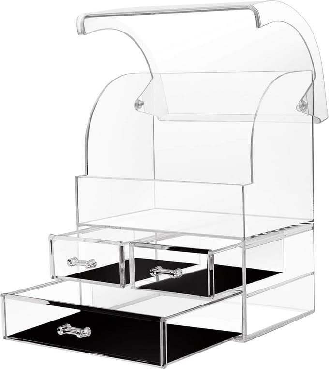Cosmetische make-up organizer met deksel en grote capaciteit