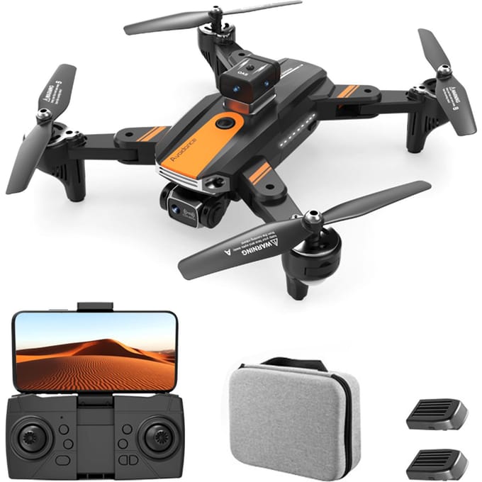 Afstandsbediening Drone met Daul-camera 4K optische stroompositionering Obstakel vermijden 5GWIFI FPV 2 battery zwart
