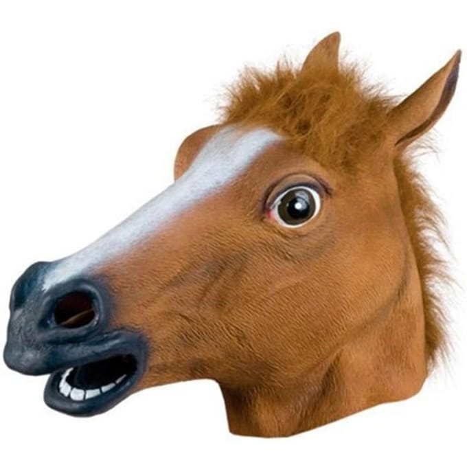 Rubberen Eenhoorn Cosplay Halloween Masker voor Masquerade Carnaval Halloween Kostuum None bruin