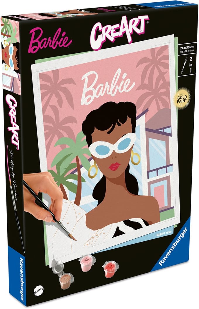 Ravensburger schilderen op nummer Barbie 1959 creatief pakket volwassenen.