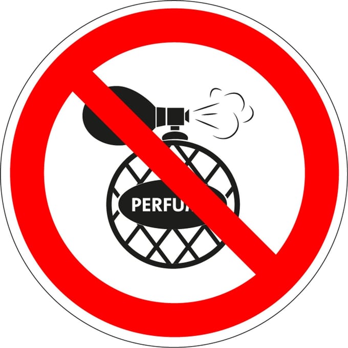 Verboden parfum te dragen sticker 300 mm
