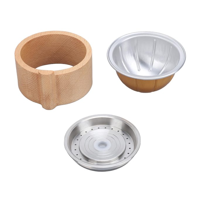 Herbruikbare Koffiecapsules met Schep en Borstel Navulbare Koffiepads Kit voor Vertuo Koffiemachine L white