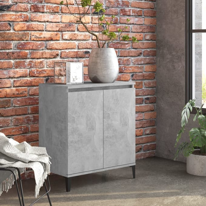 vidaXL - Dressoir - 60x35x70 - cm - bewerkt - hout - betongrijs