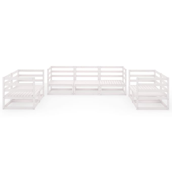 vidaXL - 7-delige - Loungeset - massief - grenenhout - wit