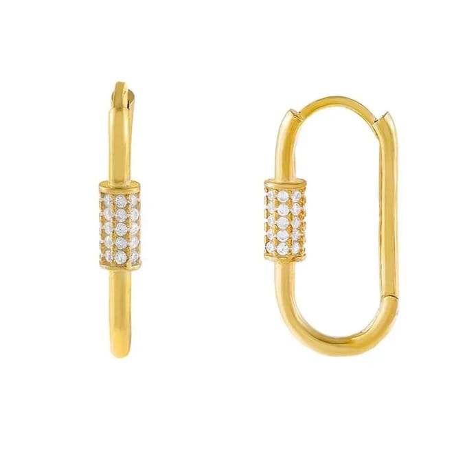 Hoop oorbel met zirkonia