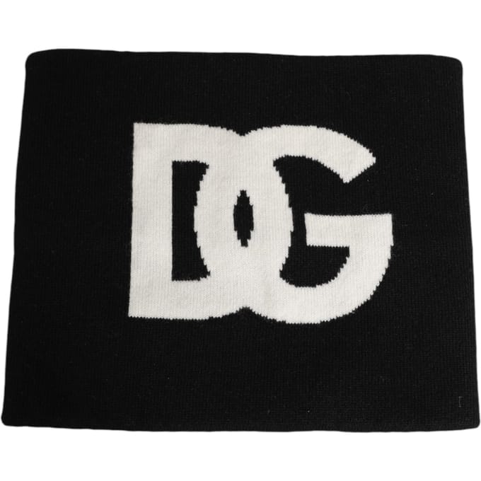 Zwarte D&G Logo Kasjmier Gebreide Sjaal voor Mannen Één Maat