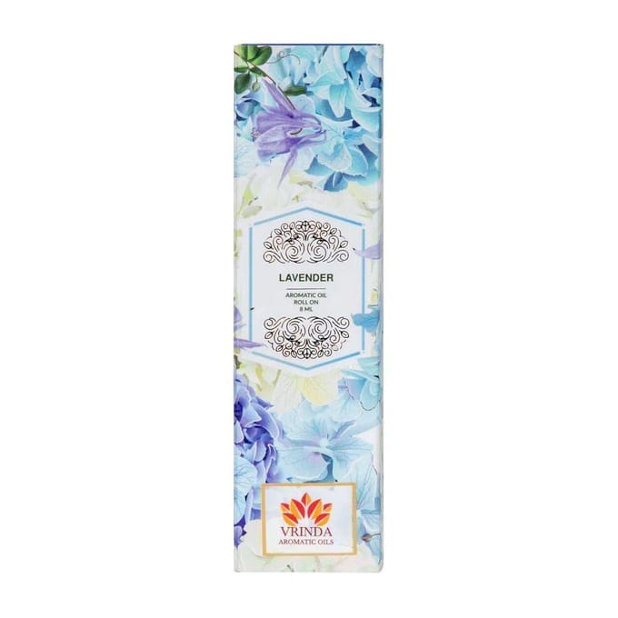Масло-роллер из Лаванды (8 мл), Lavender Aromatic Oil Roller Bottle,  Vrindaam 10.671875 white