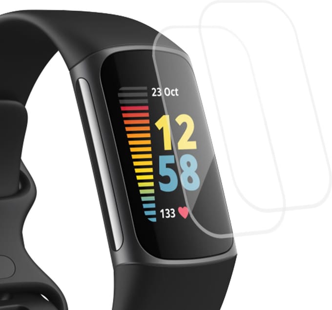 2x Geschikt voor Fitbit Charge 5 Screenprotector - Beschermglas Folie Geschikt voor Fitbit Charge 5