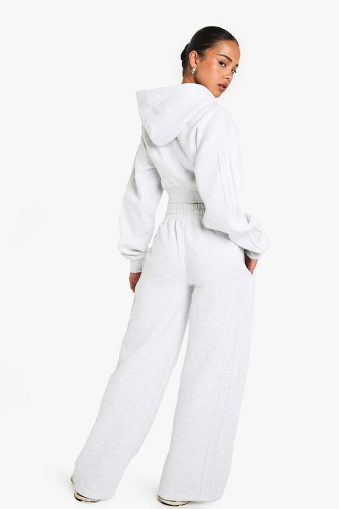 boohoo Dames Jogger met rechte pijpen en naaddetails | Asgrijs | Maat: Small