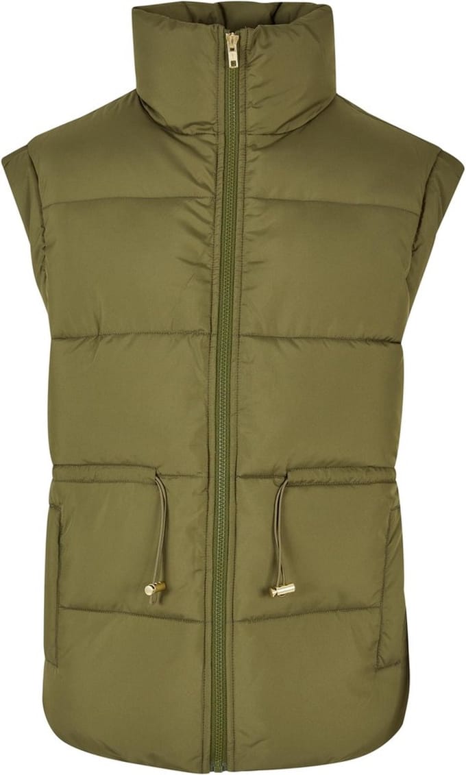 Urban Classics Mouwloos jacket -3XL- Waisted Puffer Vest Olijfgroen