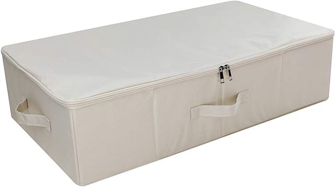 Opbergbox Onder Bed - Opbergkist Dekbed - Ruimte Besparen - Verstevigd Bodem Karton - 70x40x18 cm - Beige